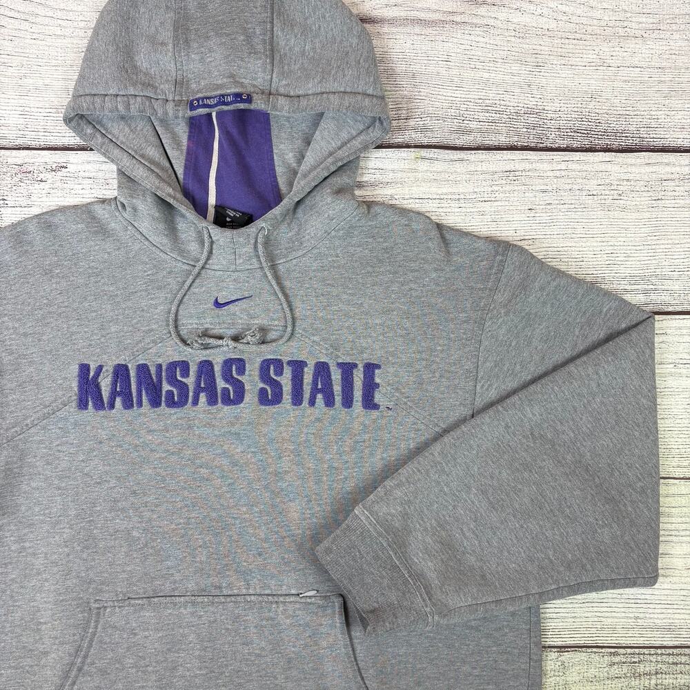 Vintage Nike Kansas State University Center Check College Hoodie